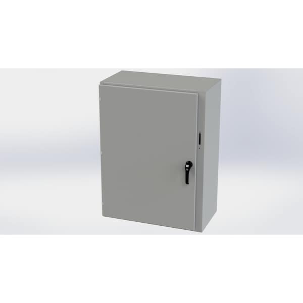3 Point Latch with Padlock Handle Electrical Enclosures, 42 in H, 16 in D, 31.38 in W, Carbon Steel
